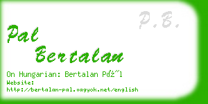 pal bertalan business card